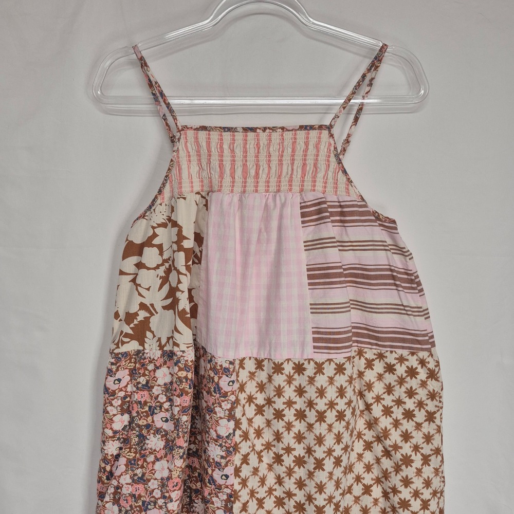 Universal Thread Size S Maxi Patchwork Dress Smocked Spaghetti Strap Cottagecore - Picture 3 of 9